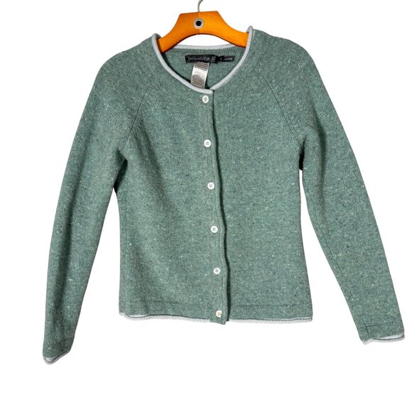 Irelands Eye Women's Wool Cashmere Green Cardigan Irish Coastal Earthy M - Picture 1 of 6